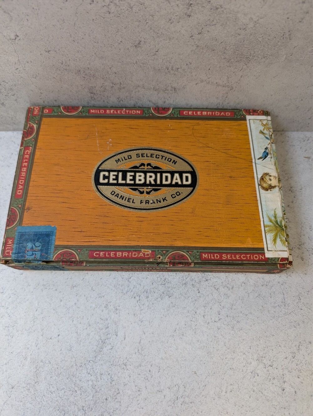 Antique Celebridad Cigar Box Daniel Frank Co Mild Selection Casinos Lithograph